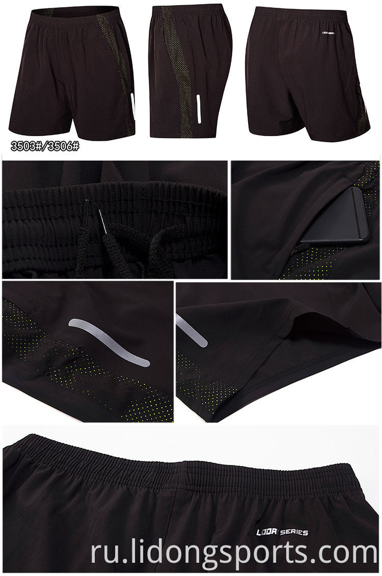 Оптовая черная ношение Unisex Quick Dry Run Clothing Leggings Sport Fitness Gym Shorts